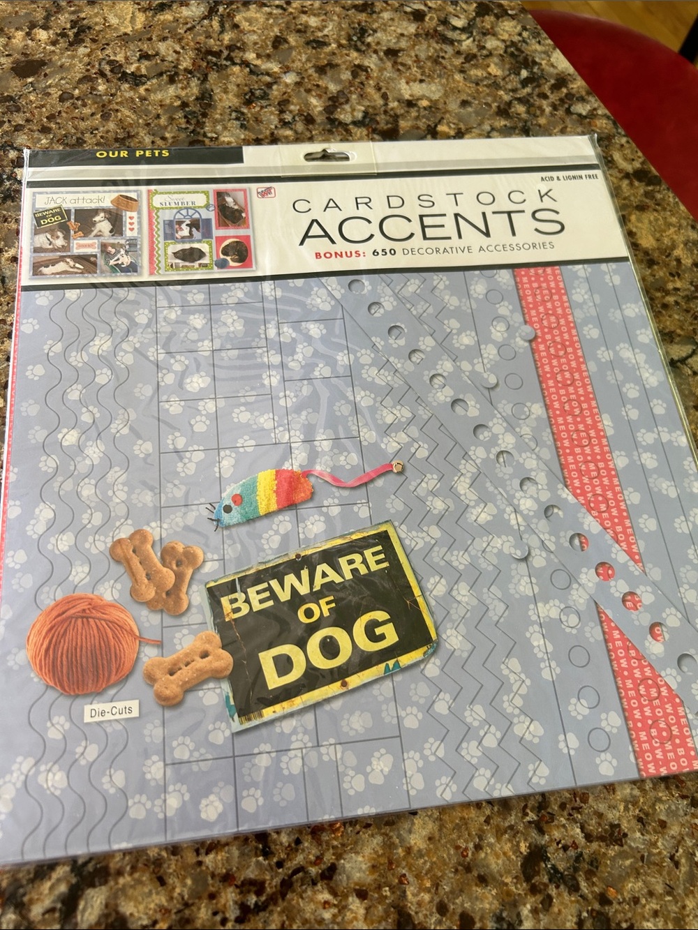 Cardstock Accents Decorative Die-Cut Pack in Blue - Pet Theme